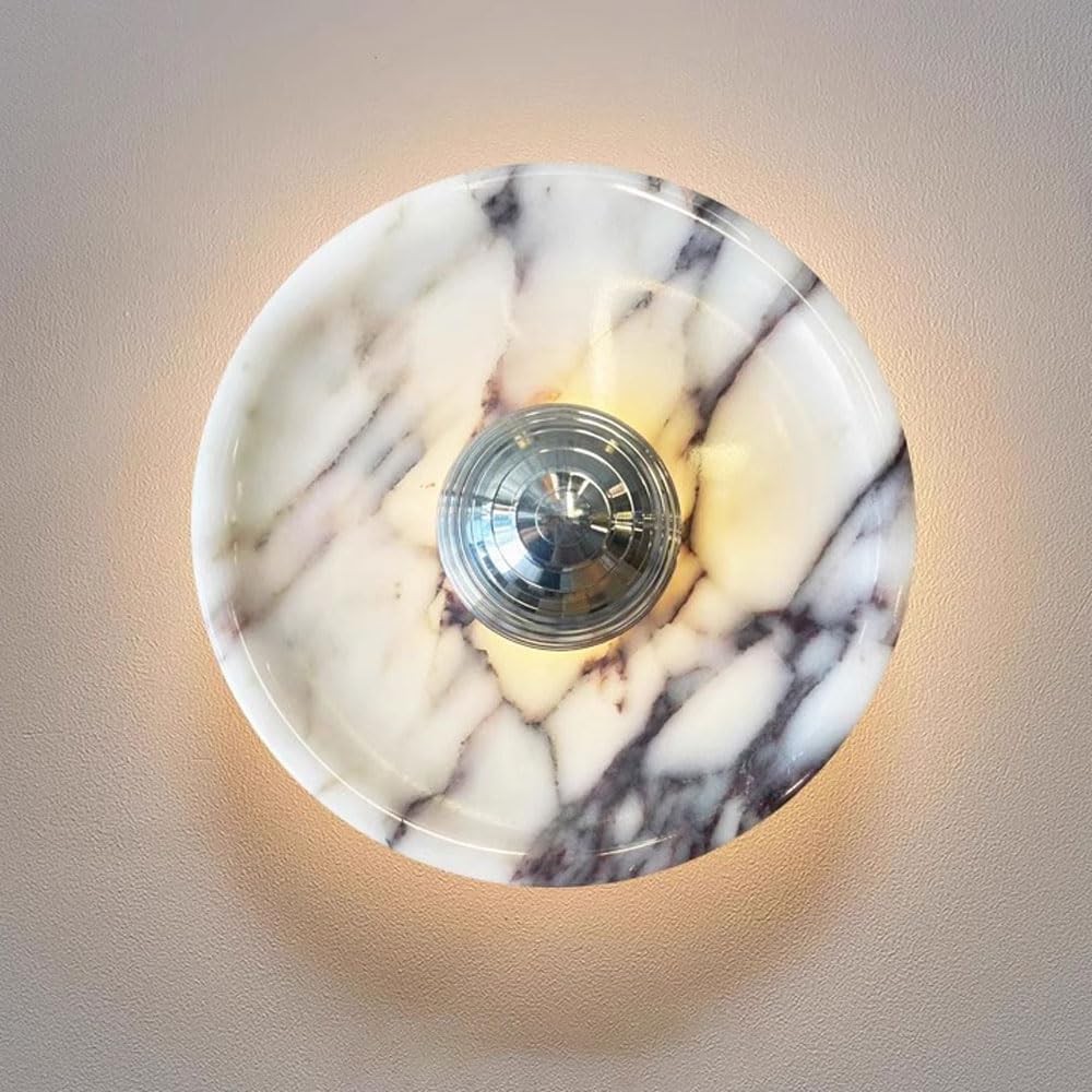 GUOGUOSM Medieval Minimalist Style Indoor Wall Lamp, 7.8in Round Wall Light, Hard Wire Connection LED Wall Sconce, Bedside Living Room Corridor Decorative Lighting Fixtures