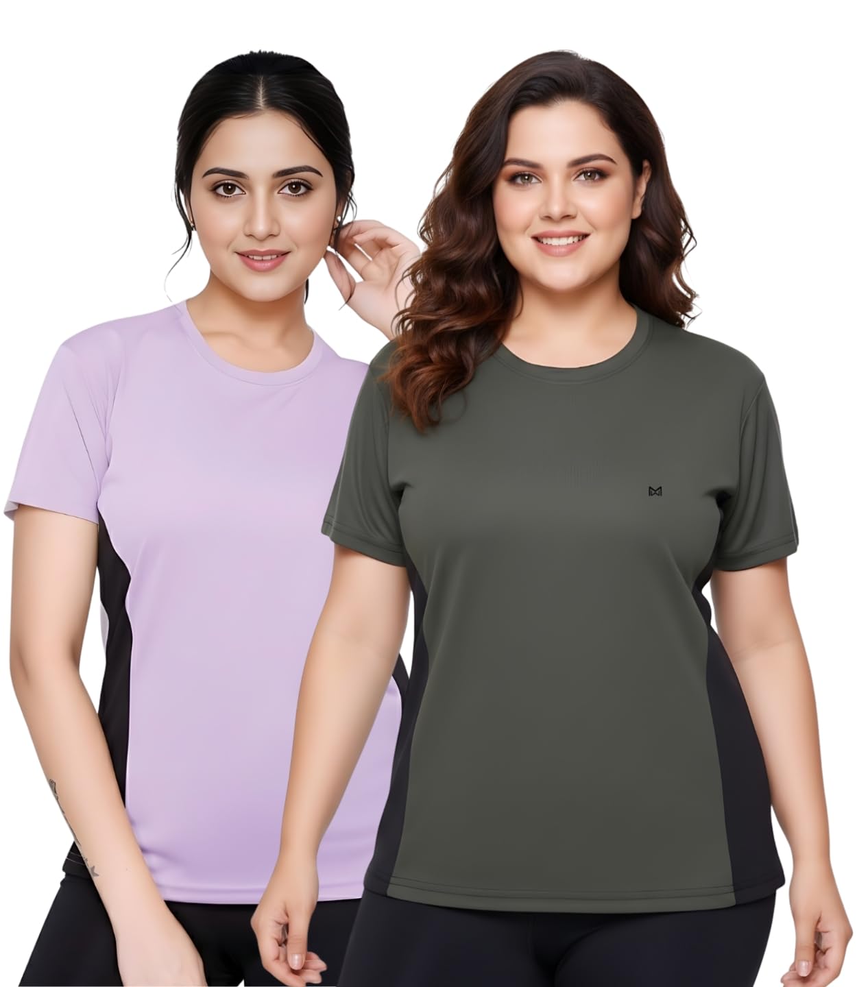 Women Sports Plus Size T-Shirt Combo Pack of 2 Training & Running Wear I Women Athletic Plus SizeT-Shirt Combo Set of 2 Slim Fit Activewear-image-13