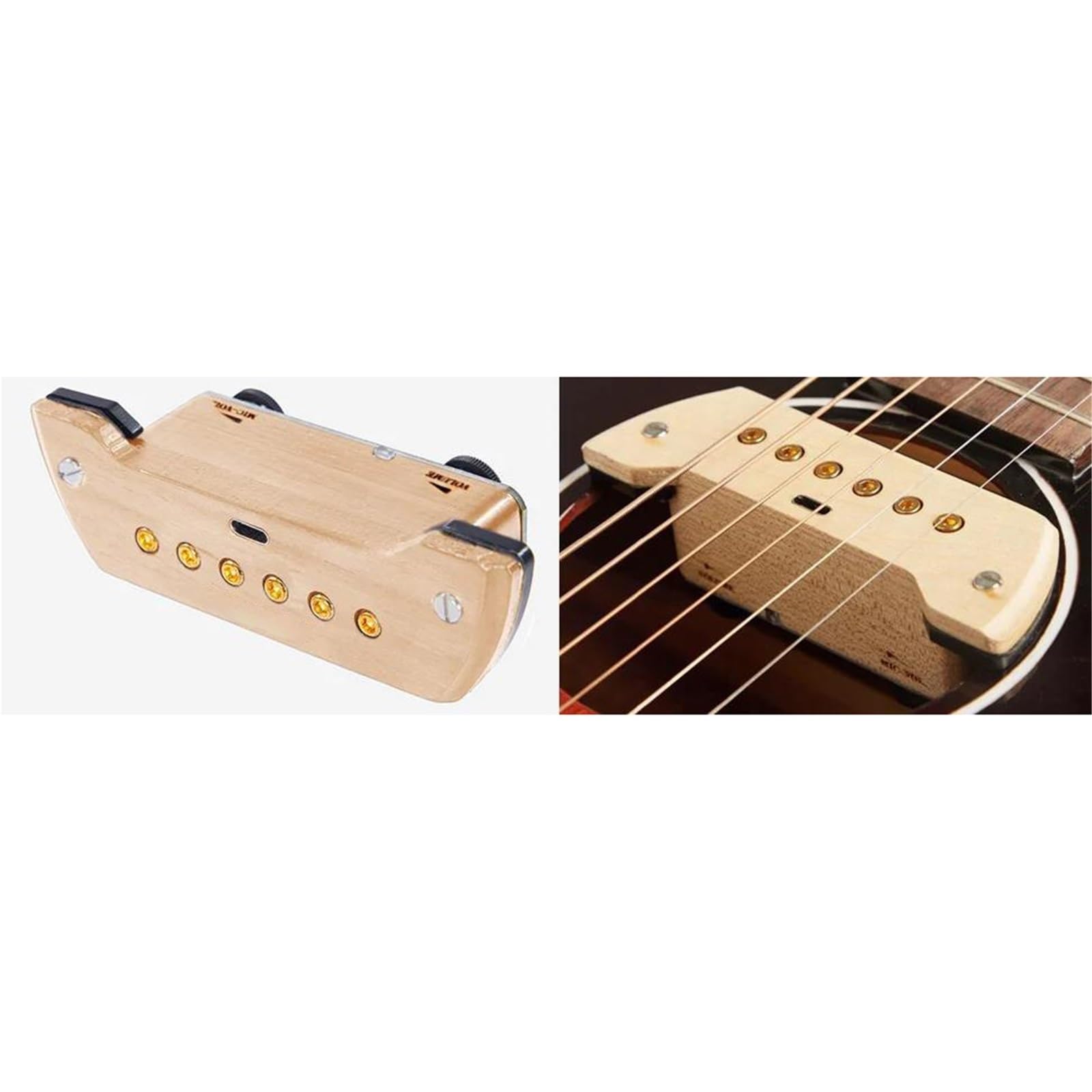 JC-A2 Pickup Per Chitarra Acustica Accessori Per Chitarra Pickup Attivo A Doppia Bobina Per Chitarra Acustica Accessori Per Chitarra(Burlywood)