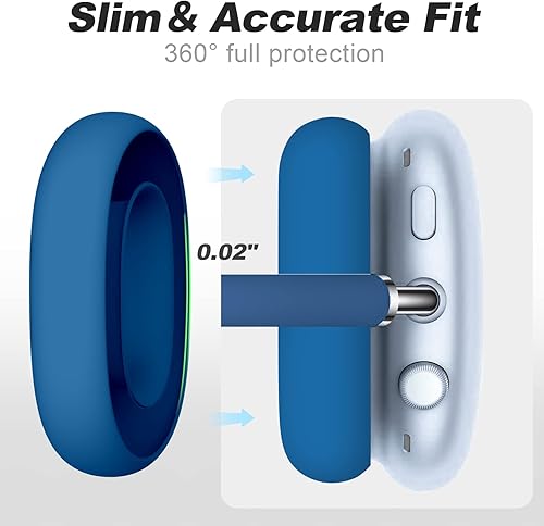 Miniatura 7 de Tandoler Protector de silicona para audífonos AirPods Max, a prueba de sudor, fácil de lavar, resistente, color azul