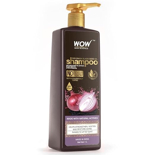 WOW Skin Science Onion Shampoo – 1L | Helps Control Hair Fall & Promotes Hair Growth | For Stronger Hair | With Red Onion Seed Oil Extract, Black Seed Oil & Pro-Vitamin B5 at Rs. 458