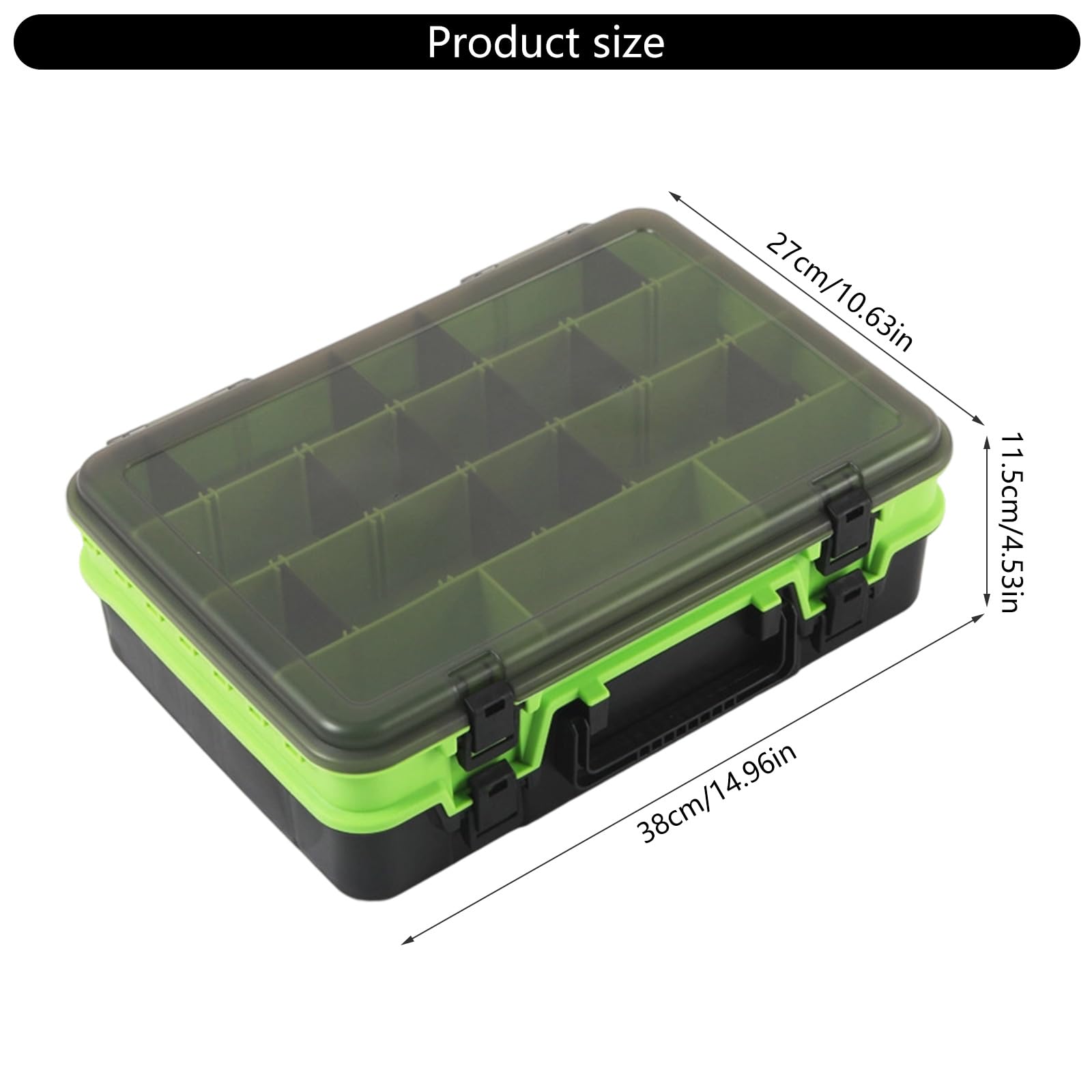 Boîte de rangement pour leurres et hameçons - Double couche - Pour accessoires de pêche - Boîte de rangement à compartiments multiples