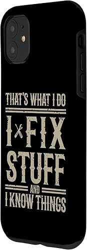 Miniatura 2 de Funda de trabajo para iPhone 11 That's What I Do I Fix Stuff And I Know Things Handyman