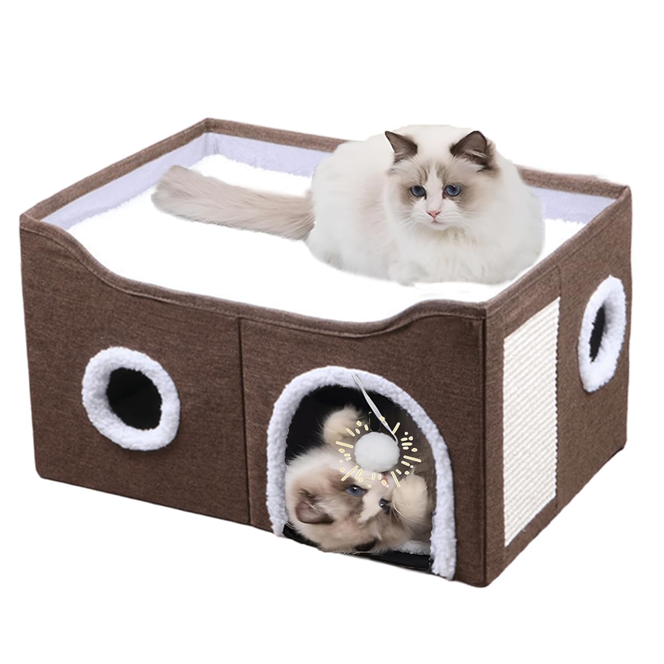 Niche chat intérieur ERNAN contre le stress : cabane avec coussin lavable
