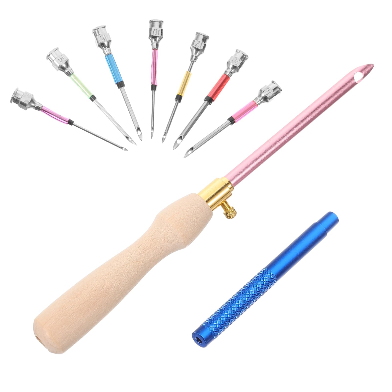 BESTYASH 5 Sätze Stechnadel-Set Für Nähen Stoff Stickerei Handwerk Stich Nadeln Praktische Stanznadel DIY -nähwerkzeuge Stanznadel Zum Sticken Selber Machen Stickwerkzeug Nadelstanzset Holz