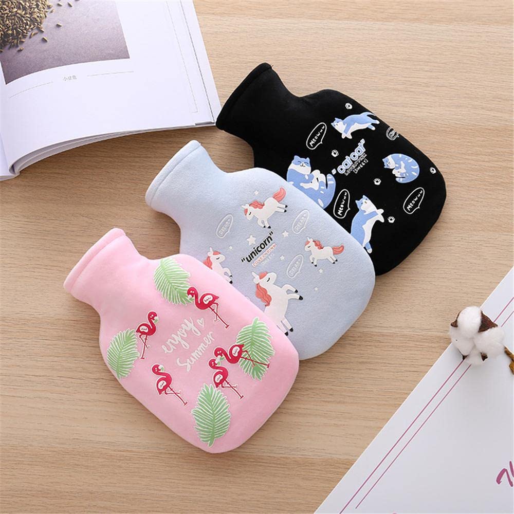 Borsa per acqua calda con copertura Animale Cartoon 350 ml Borsa per acqua calda in gomma per alleviare il dolore mani piedi più caldo regalo per donne ragazze - Mix - 4 pezzi