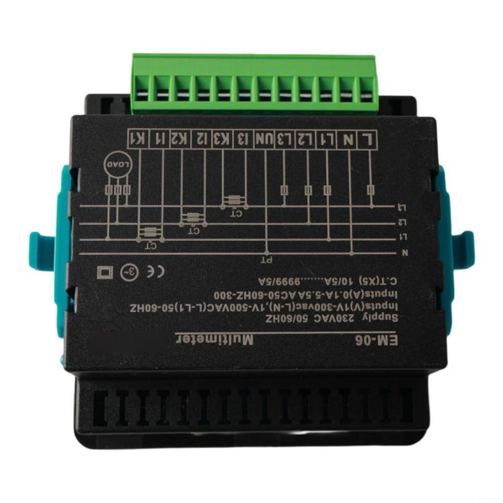 SEM-XXD Misuratore trifase digitale 220 V con display di fase di frequenza di tensione 3CT per il monitoraggio della potenza industriale ABS nero montaggio a pannello
