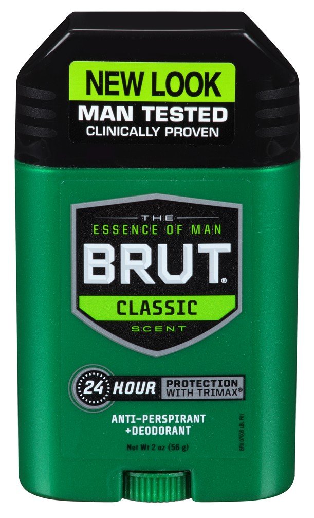 BrutDeodorant 2 Ounce Oval Solid Classic Scent(Anti-Perspirant) (59ml) (2 Pack)