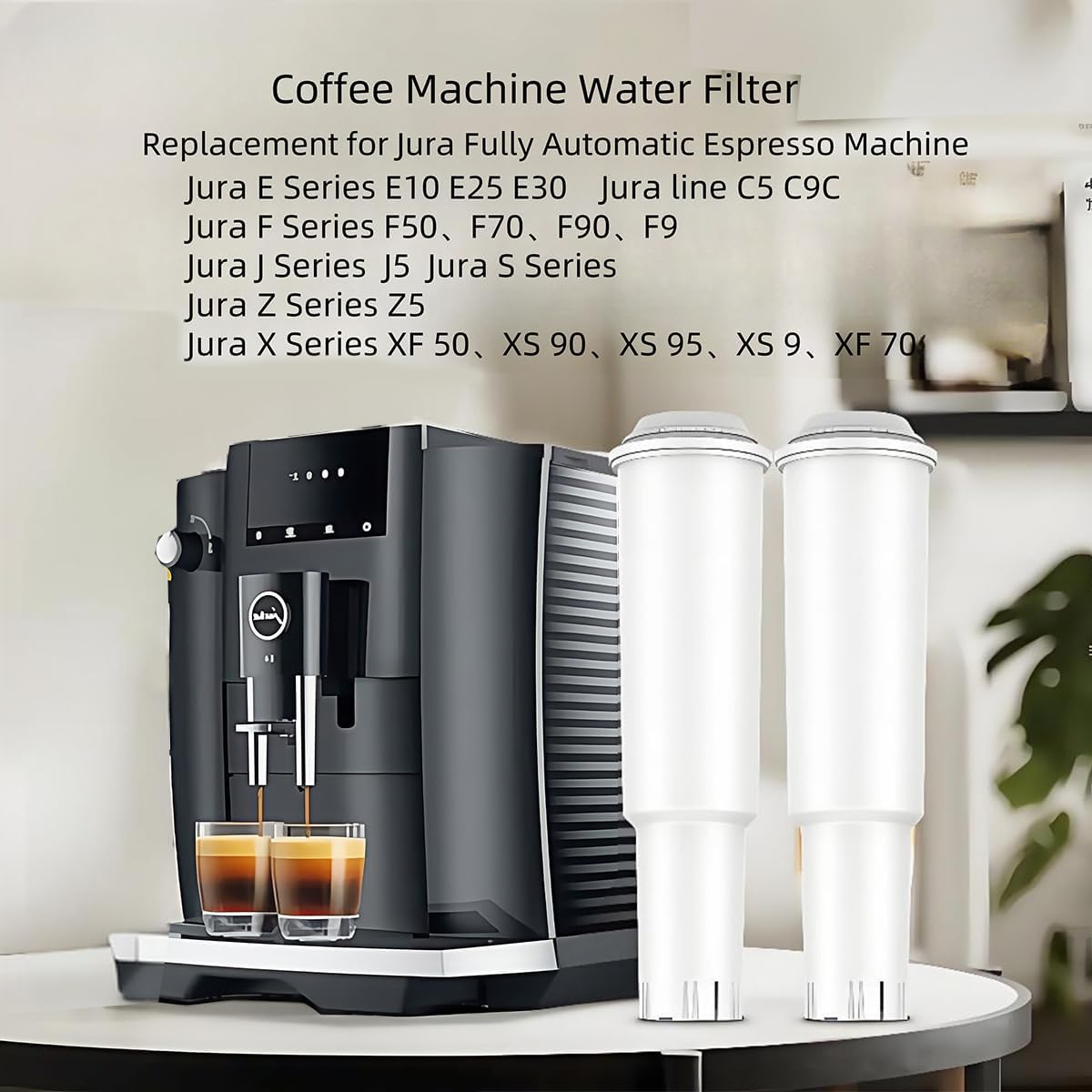 2-Pack Coffee Machine Filters Replacement for Jura E10 E25 E30 C5 C9C F50 F70 F90 F9 J5 Z5 XF50 XS90 XS95 XS9 XF70