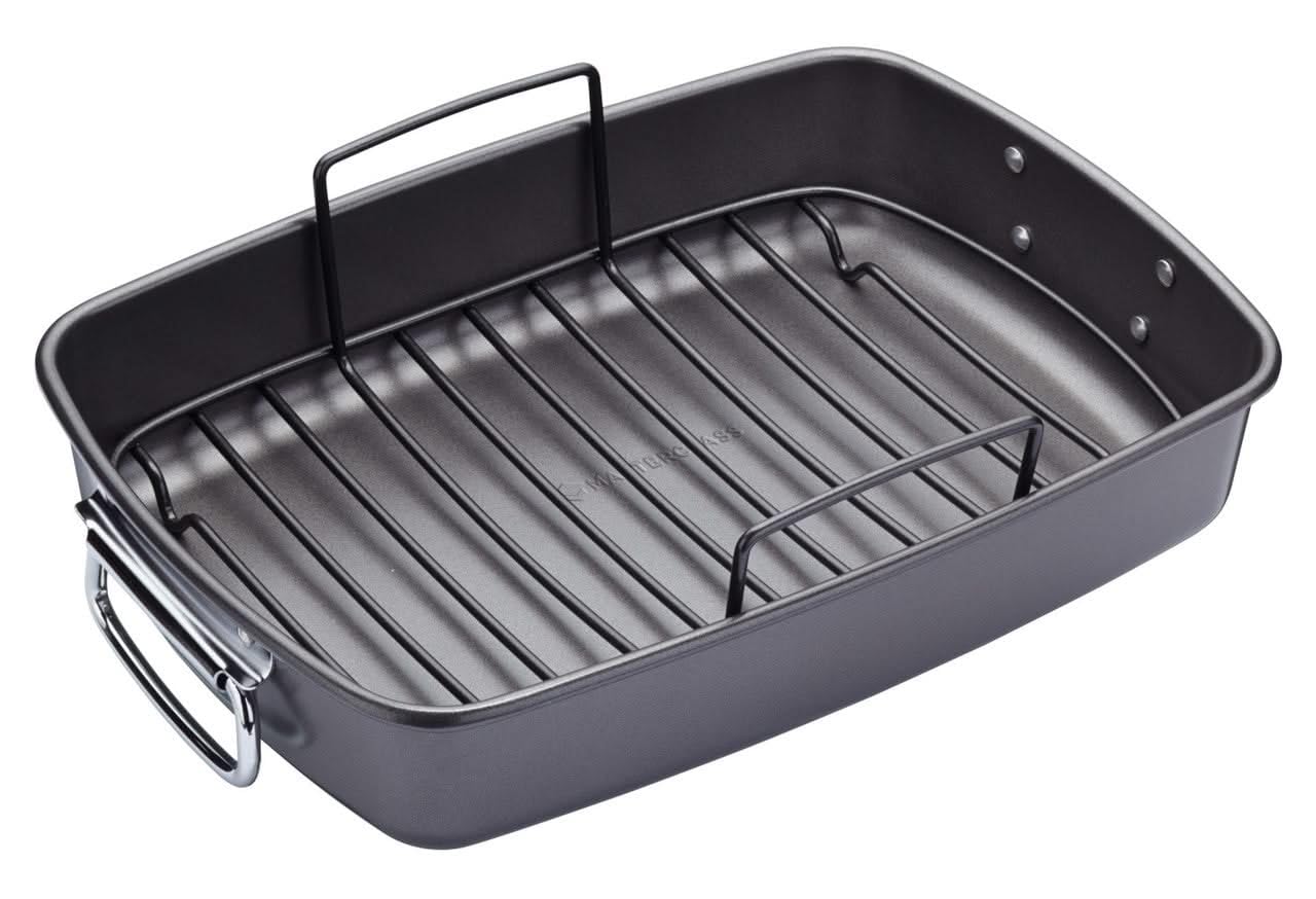 George Brown Masterclass Non-Stick Roasting Pan With Rack - 40Cm X 28Cm