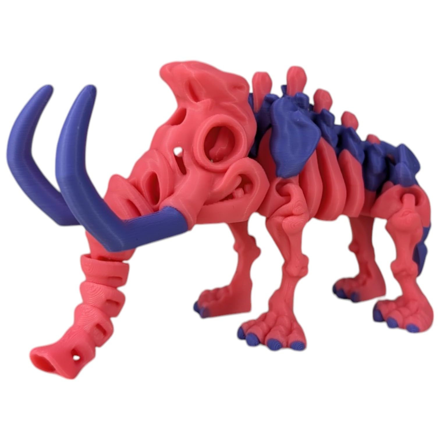 Articulated Skeleton Mammoth Figurine - Nebula Bloom - Prehistoric Desk Stress Relief Toy & Collectible for Teens & Adults - 3D Printed in Canada