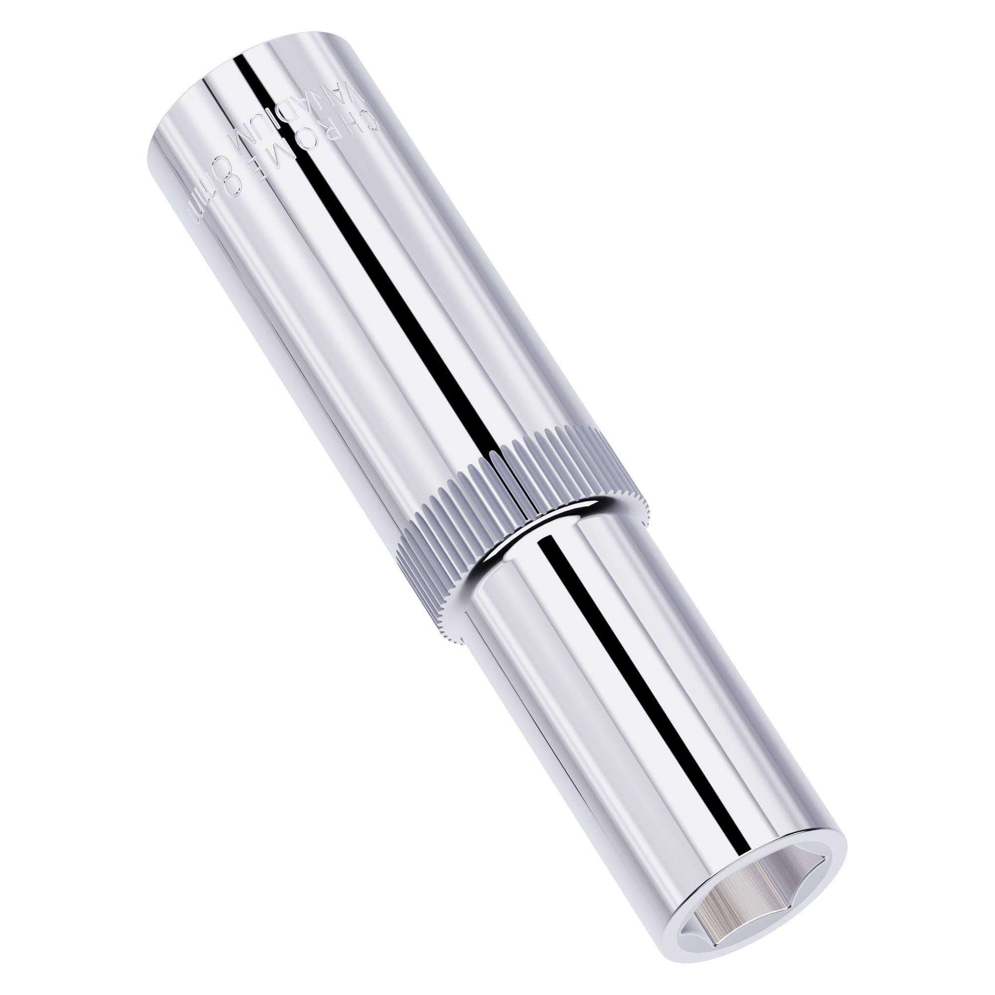 FOCMKEAS 8mm Deep Socket, 3/8 Inch Drive, 6-Point, Metric, Heat Treated CR-V Steel Sockets, Full Polishing, 2.5 Inch Length