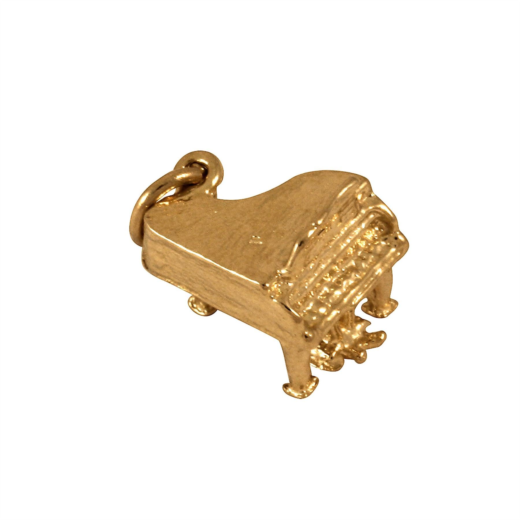 JewelleryBox Charm Sayers London in Oro Giallo 9kt a Forma di Elegante Pianoforte a Coda