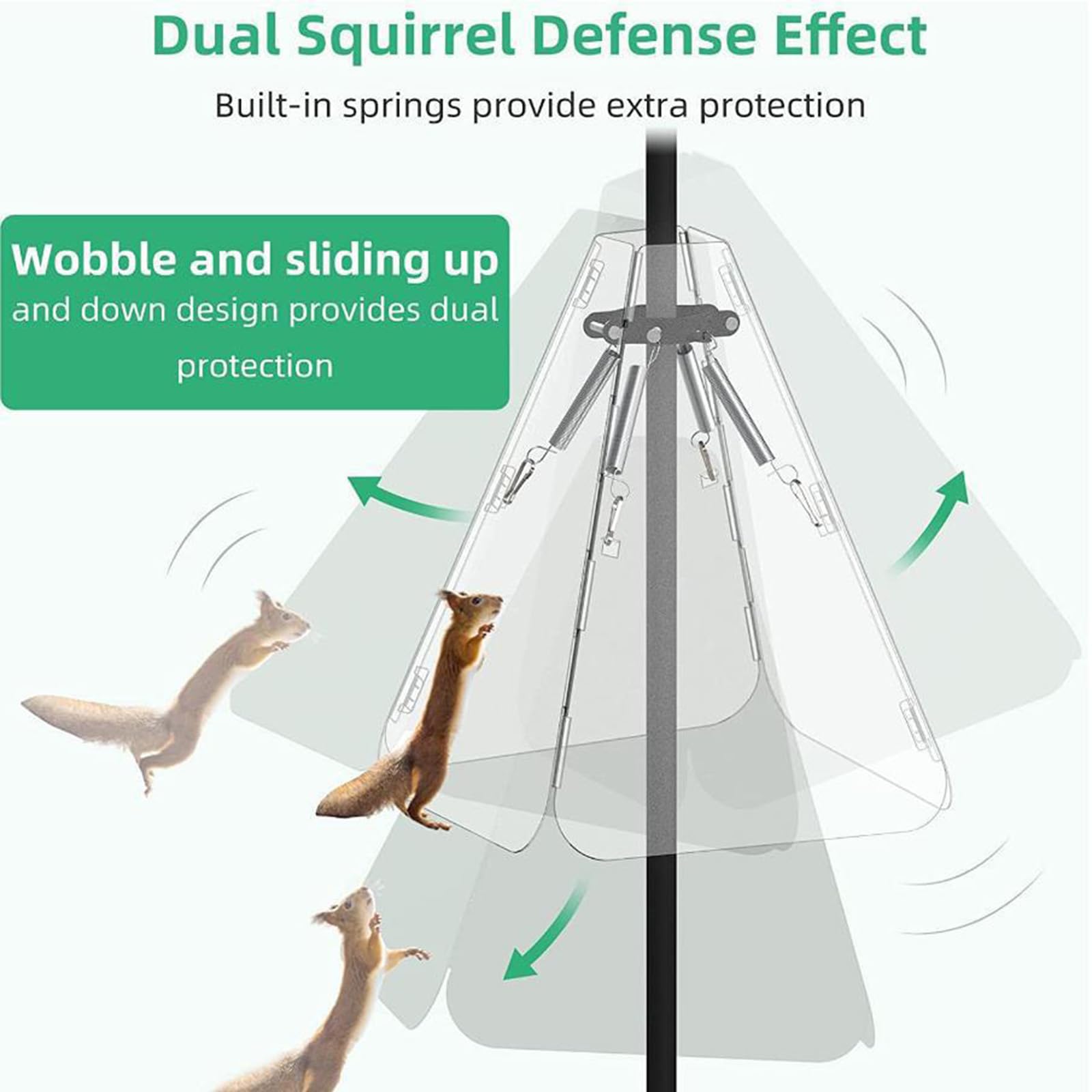 Deflector de Metal para Ardillas con Doble Defensa Comedero de Pájaros a Prueba de Ardillas Estación Colgante para Exteriores, Comederos Colgantes para Pájaros