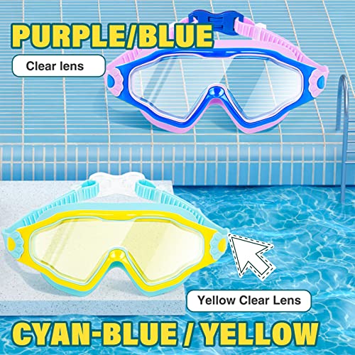 EasYoung Kids Swimming Goggles - 2 Pack for Boys Girls Junior Children Age 6-14, Quick Release Strap Anti-Leak for Child - Image 4