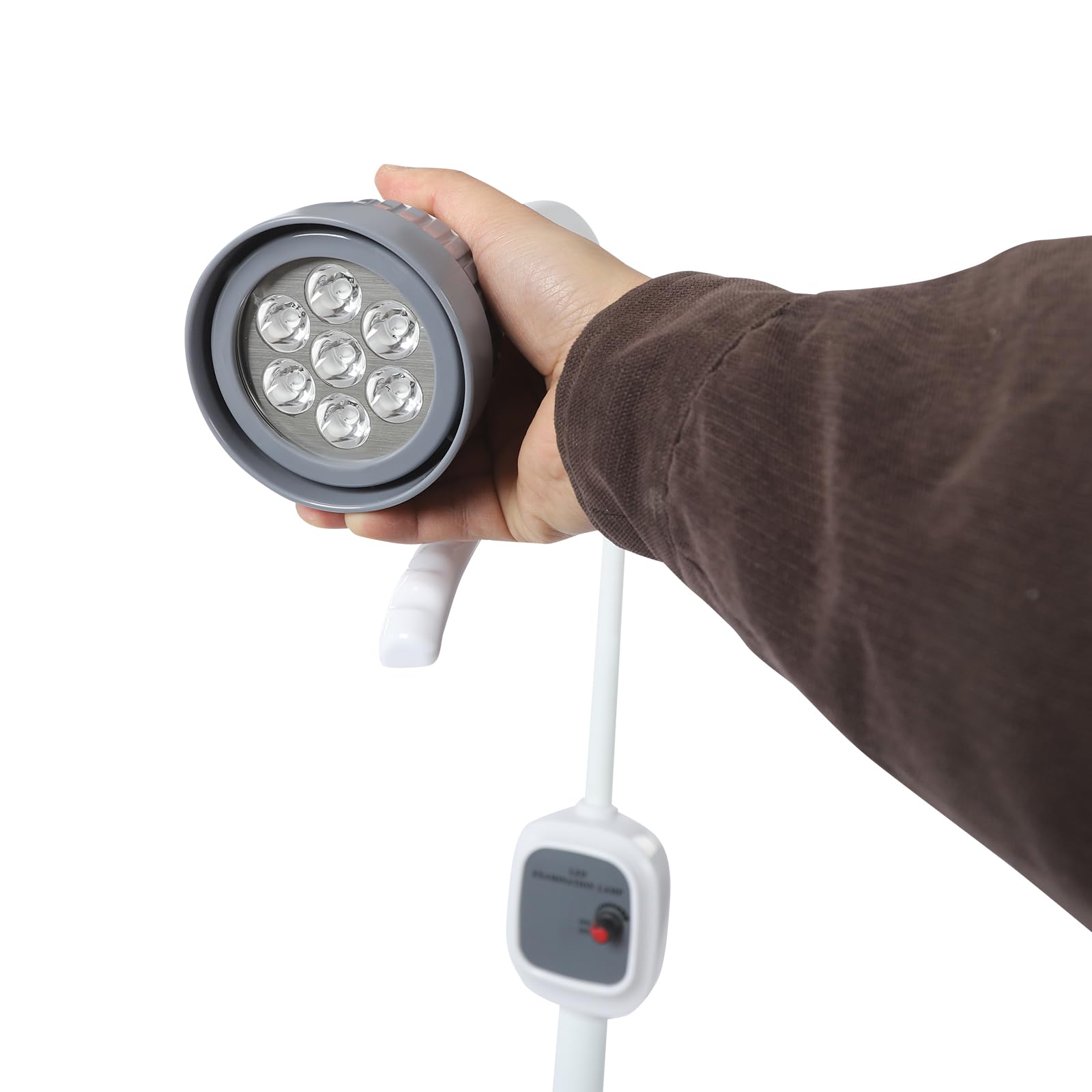 12W LED Chirurgische Untersuchungslampe, Medizinische Untersuchungsleuchte, 360° Drehbare Bodenleuchte, Zahnärztliche und Orale Beleuchtungsleuchte, Höhenverstellbar, Weiß