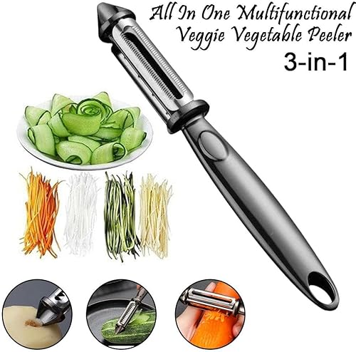 Miniatura 2 de Wmool Pelador de verduras multifuncional todo en uno, pelador de verduras y frutas 3 y 1, pelador de manzanas y verduras autoafilable 3 en 1, mejor