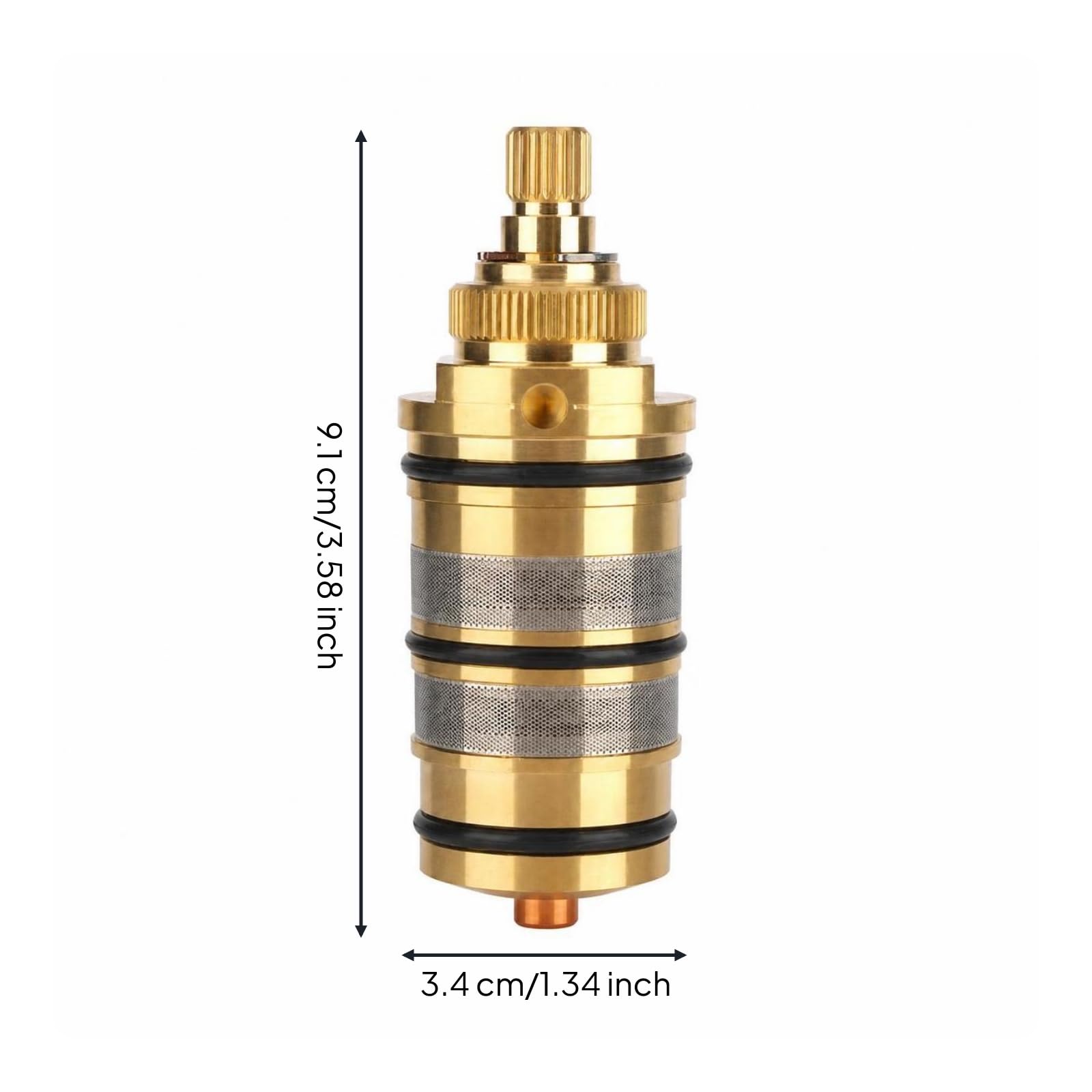 Nucleo Valvola Termostatica Cartuccia Rubinetto Miscelatore Doccia Cartuccia Termostatica Ricambio Ottone con Filtri, Moderno Minimalista, Serie B