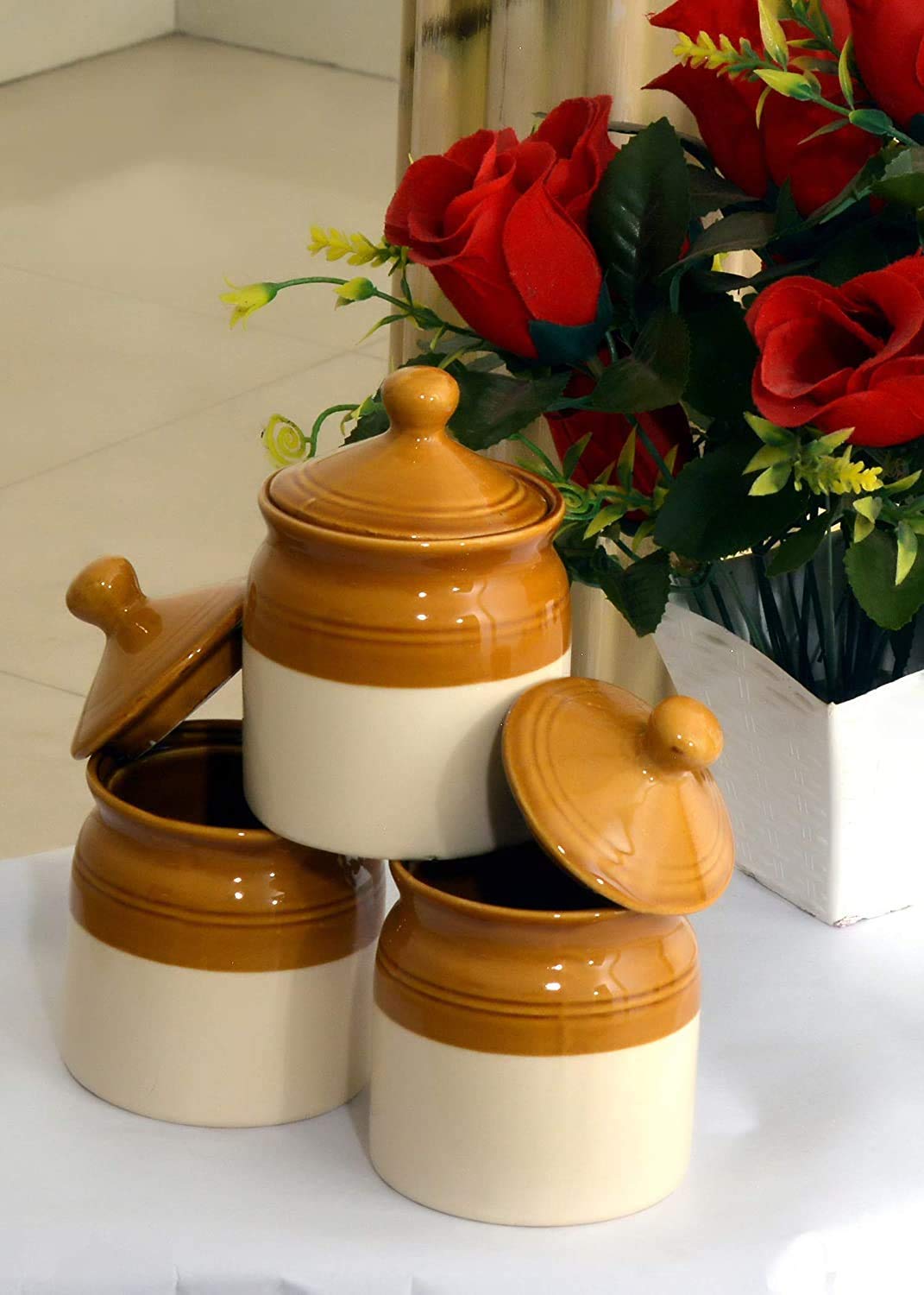 See full amazon price history chart for SHRIYAM CRAFT Ceramic Pickle Jars, 250Ml Pack Of 3-250 Ml Ceramic Pickle Jar (Pack Of 3, Multicolor), Brown SHRIYAM CRAFT Ceramic Pickle Jars, 250Ml Pack Of 3-250 Ml Ceramic Pickle Jar (Pack Of 3, Multicolor), Brown (B0BYWYD9Y9) Amazon Price History, Amazon Price Tracker