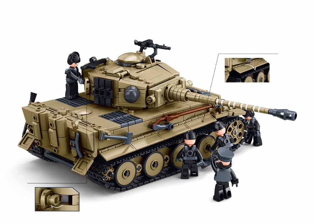 ModelBricks - Carro armato tigre 1/35, 941 pezzi, M38-B1533