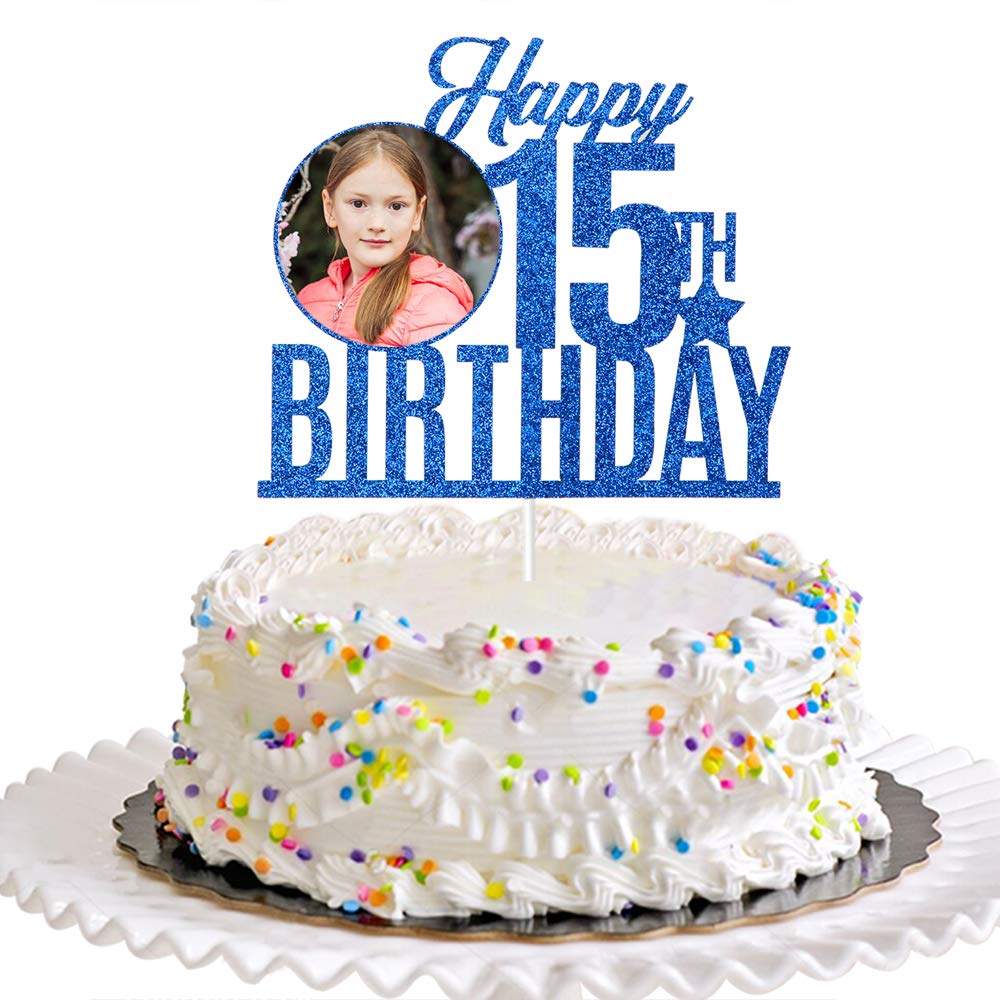 Buy DillDall Happy 15th Birthday Cake Topper, 15th Birthday Party
