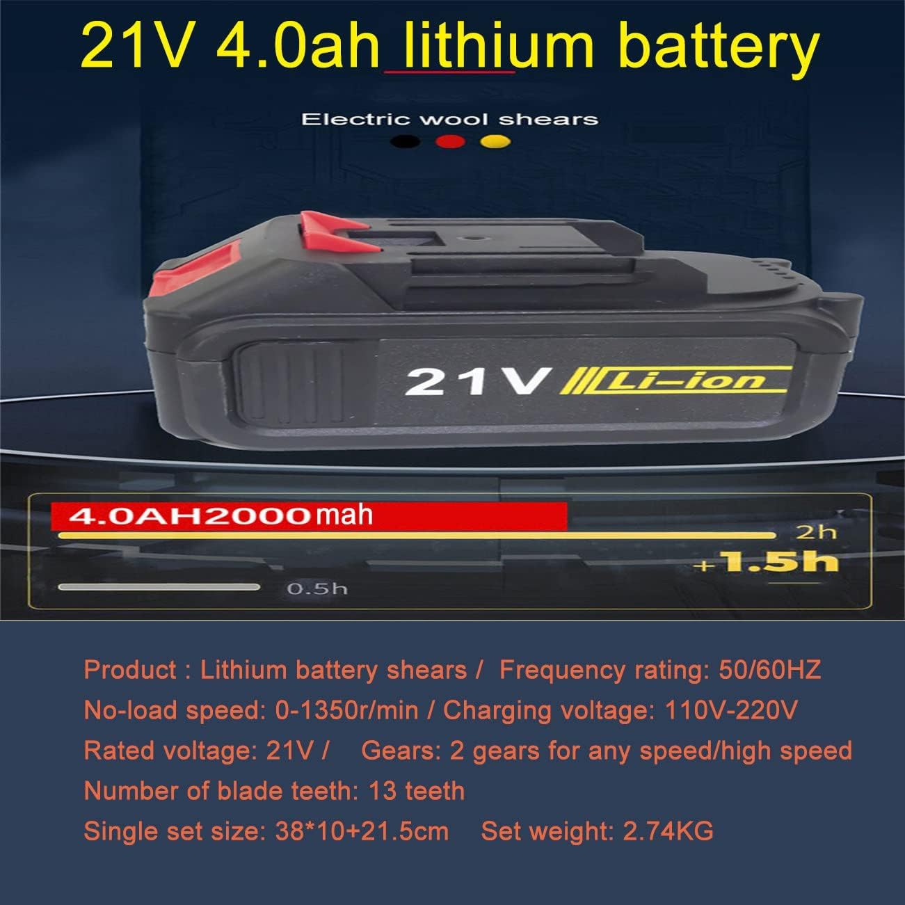 2000mah Batteria al Litio Pecore Tosatrici Elettriche Senza Fili Cesoie per Pecore per La Rasatura Pelliccia Lana in Pecore Capre Bovini Allevamento Bestiame
