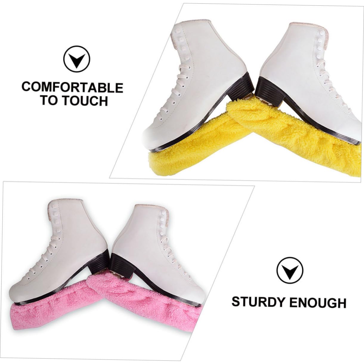 YARNOW 6paires Couvre-Lames De Patin à Glace Élastiques pour Garçon Fille Peluche Absorbante Eau pour Lames De Patins à Glace