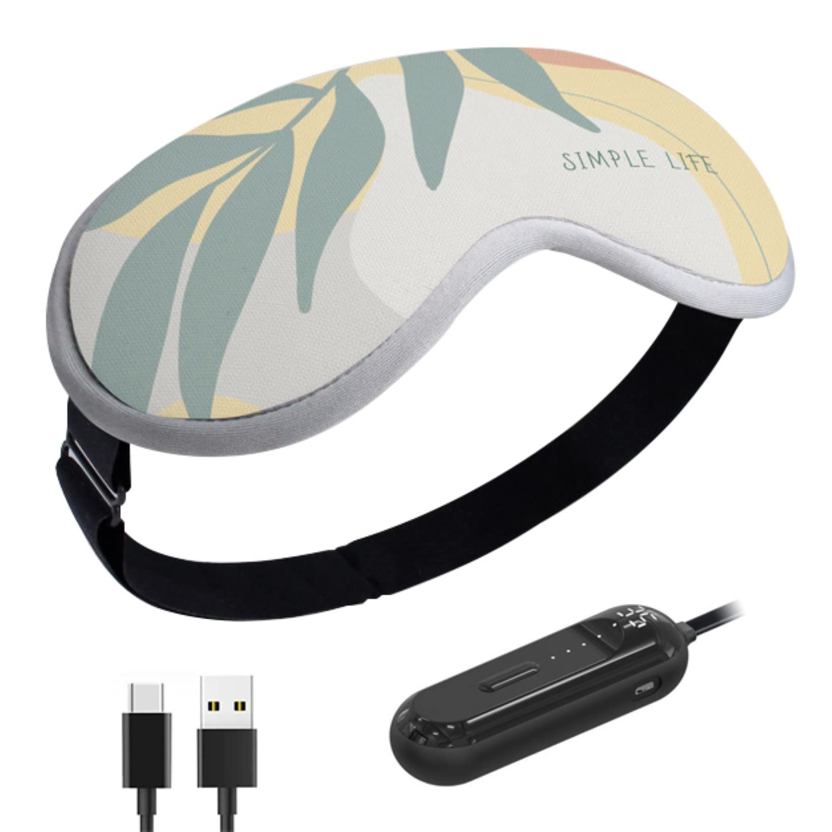 USB Rechargeable Multifunctional Heated Eye Mask with 3 Heat Settings 3D Contoured Eye Massager for Dry Eyes Color