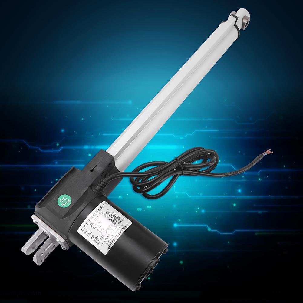 300mm / 11.81inch Actionneurs électriques de course, actionneur électrique linéaire DC 12V, actionneurs robustes 6000N / 1320LB Moteur électrique pour automobile, industriel