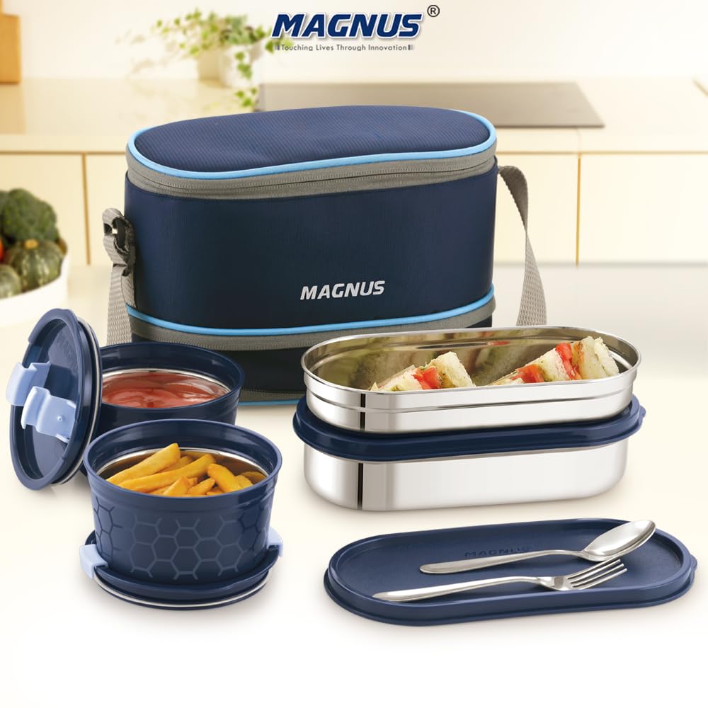 Magnus Stainless Steel Lunch Box - Leak-Proof & Airtight -9