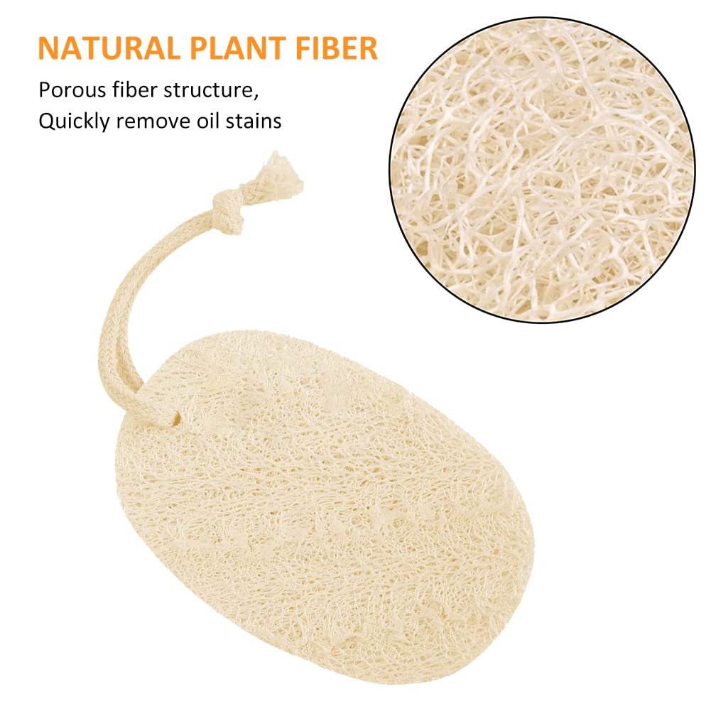 Luffa-spons, 8 stuks, natuurlijke luffa-komkommerspons, 10 cm, biologisch afbreekbare luchtsponzen, perfect voor lichaamsverzorging, keuken, badkamer, scrubber en loofazeep