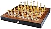 Chess Board Set Portable Handmade Chess Set Wooden Chess Shess Board With 2 Drawers Storage And Gold Silver Chess Pieces Metal Chess Set For Adult Chess Sets
