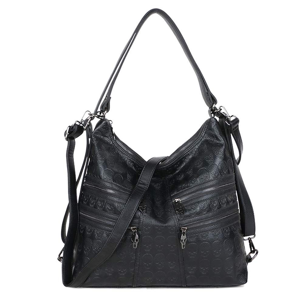 Over Size Skull Print Bucket Bag Or Women 3 Ways  display picture 3