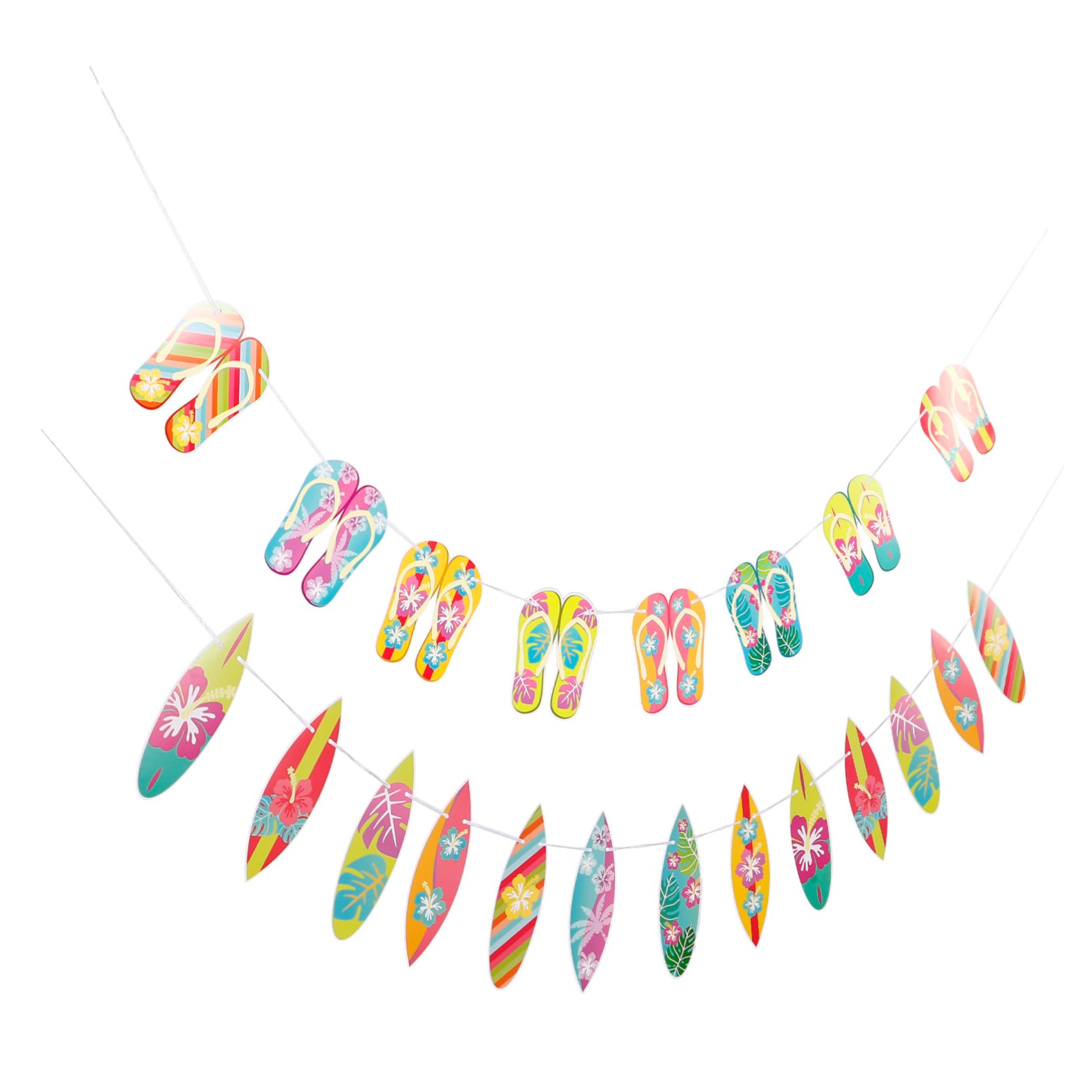 Amosfun 10 Stück Hawaiianische Deko Flaggen Für Sommerpartys Sommerbanner Hausschuhe Ausschnitte Banner Flips Flop Türschilder Hintergrund Für Partys Hawaii Partydekorationen