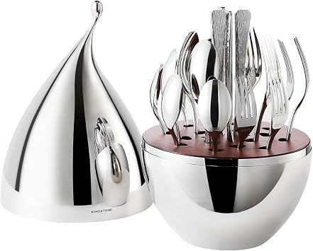 KINGSTONE 20 Piece Silverware Set with Storage Organizer, 18/10 Steel