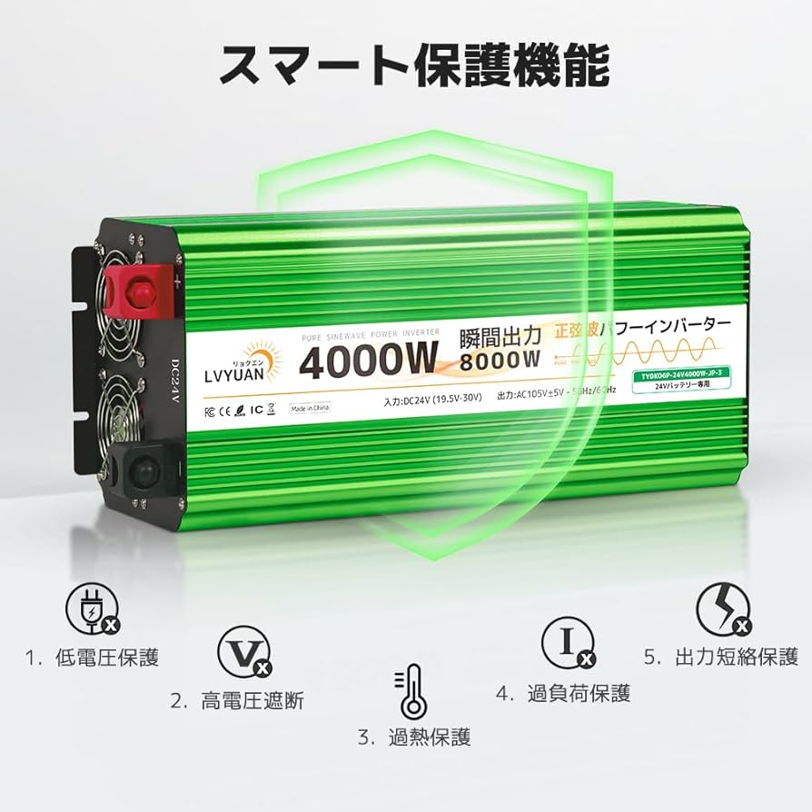 Amazon | LVYUAN（リョクエン） 電子レンジも動かせる！正弦波