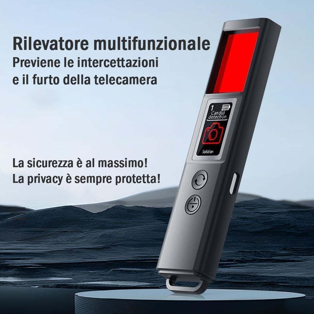 Rilevatore di Telecamere Nascoste, Frequenze Radio, Anti-Spia Intercettazioni, Microspie, Localizzazione GPS per Auto. X30