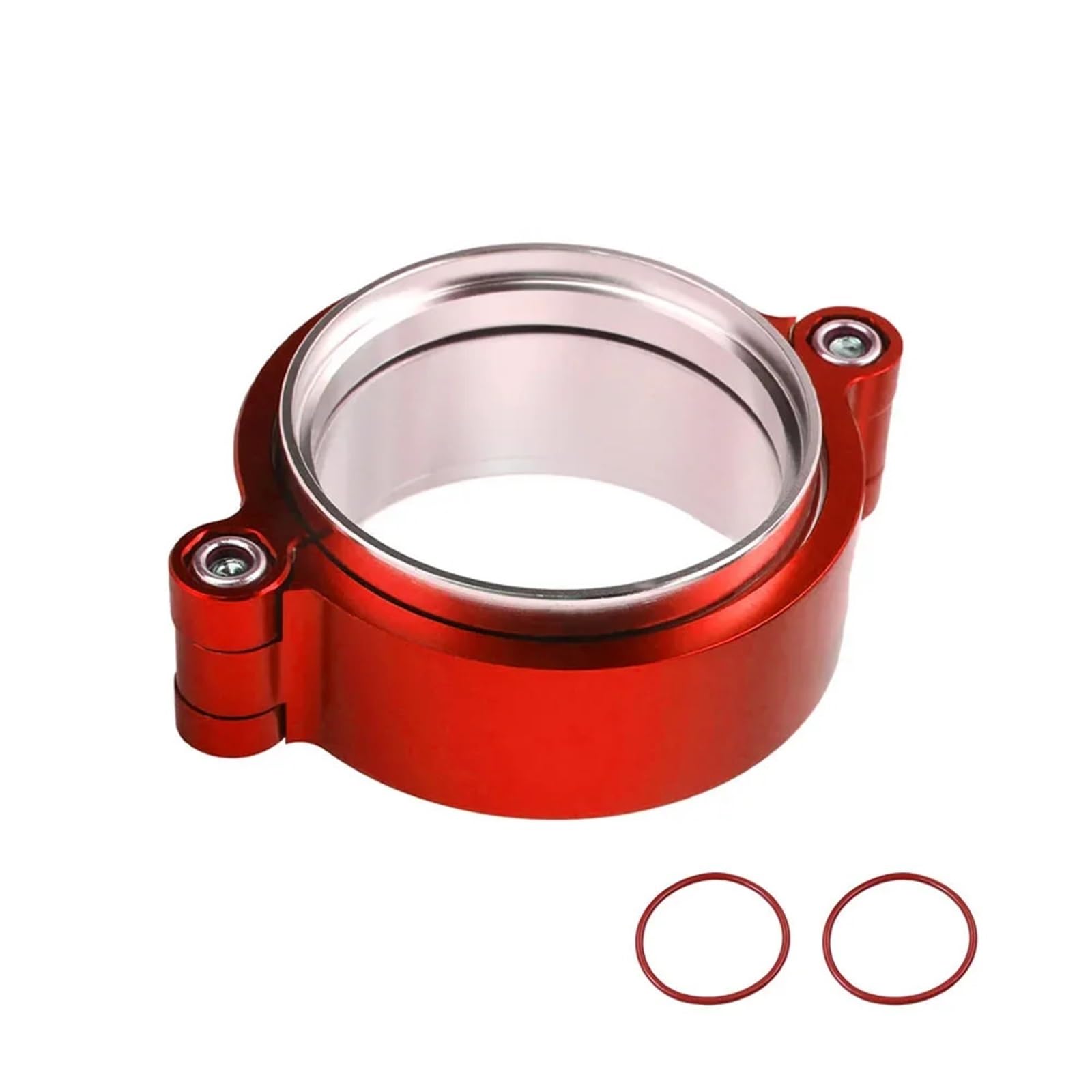 Band clamps 2"/2.5"/3"/4" Aluminum Exhaust HD V-band Clamp w Flange System Assembly Anodized with Kit For Turbo Intake Pipe(2inch Red)