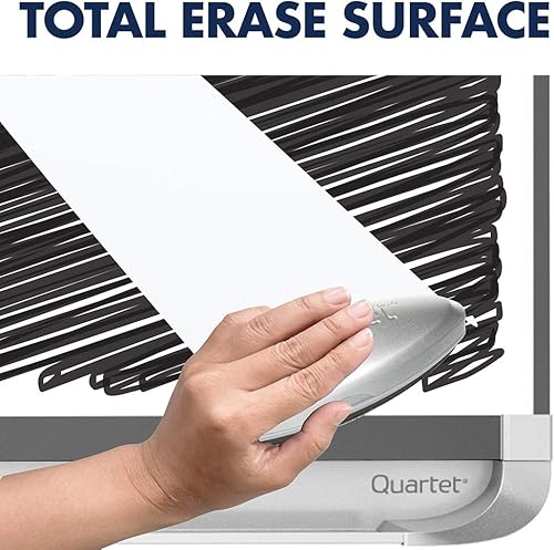 Vista 11 de Quartet Caballete, magnético, 5.9 ft x 3.9 ft, reversible, pizarra blanca/rotafolio, presentación móvil Prestige 2, marco de grafito (ECM64P2)