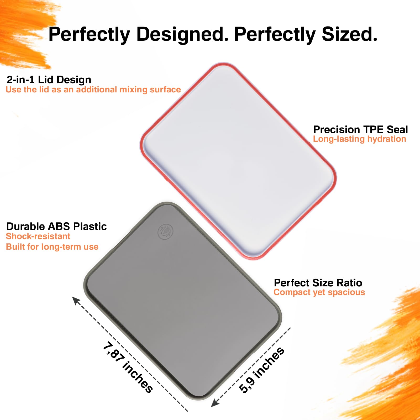 Redgrassgames Everlasting Wet Palette Painter Lite 22,6 cm do miniaturowego malowania i farb akrylowych, utrzymuje świeżość farb, zatwierdzona przez profesjonalnych malarzy, paleta malarska z