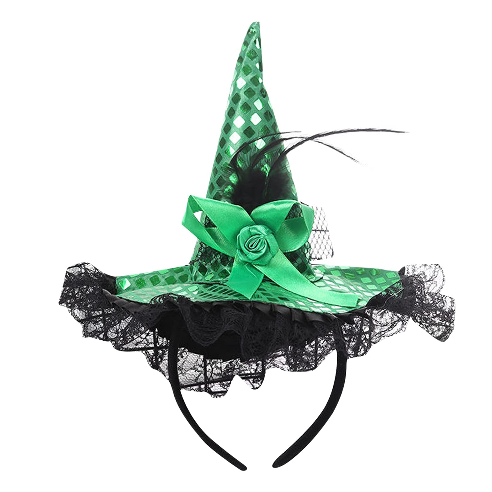 KarnevalsTeufel Hexenhut Haarreif – In 3 Farben Erhältlich (Schwarz, Rot, Schwarz-Rot) Für Halloween & Karneval
