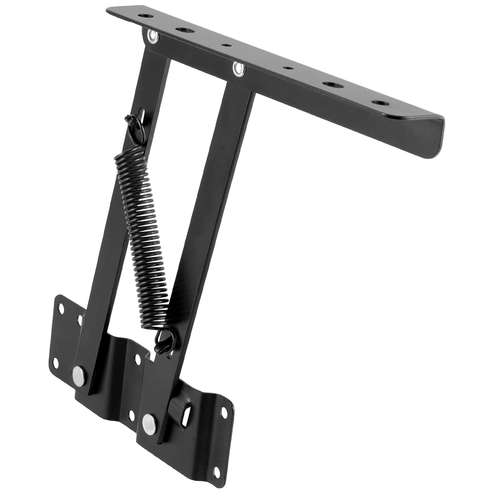 4 piezas de 2 pares de bisagras superiores de 9,5 pulgadas, soporte plegable, soporte para mesa de té, mecanismo de bisagra para muebles, estante de elevación, color negro