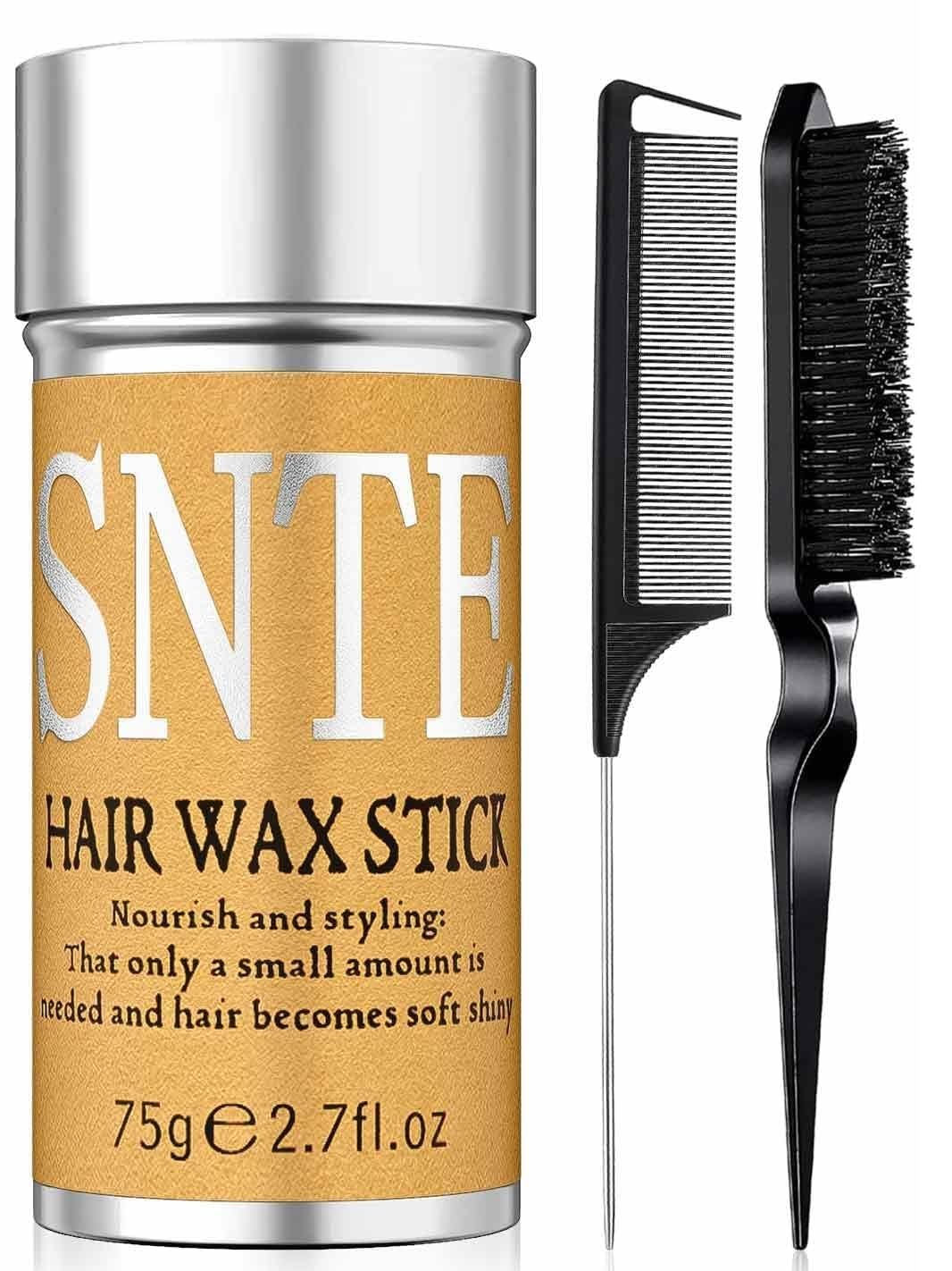 SNTE Slick Back Hair Brush & Hair Wax Stick Set - Frizz Control & Flyaway Smoothing - Sleek Ponytails, Buns, Edges - Styling Cream/Gel/Balm/Pomade Stick for Women - Styling Accessories for Girls & Kids-image-36