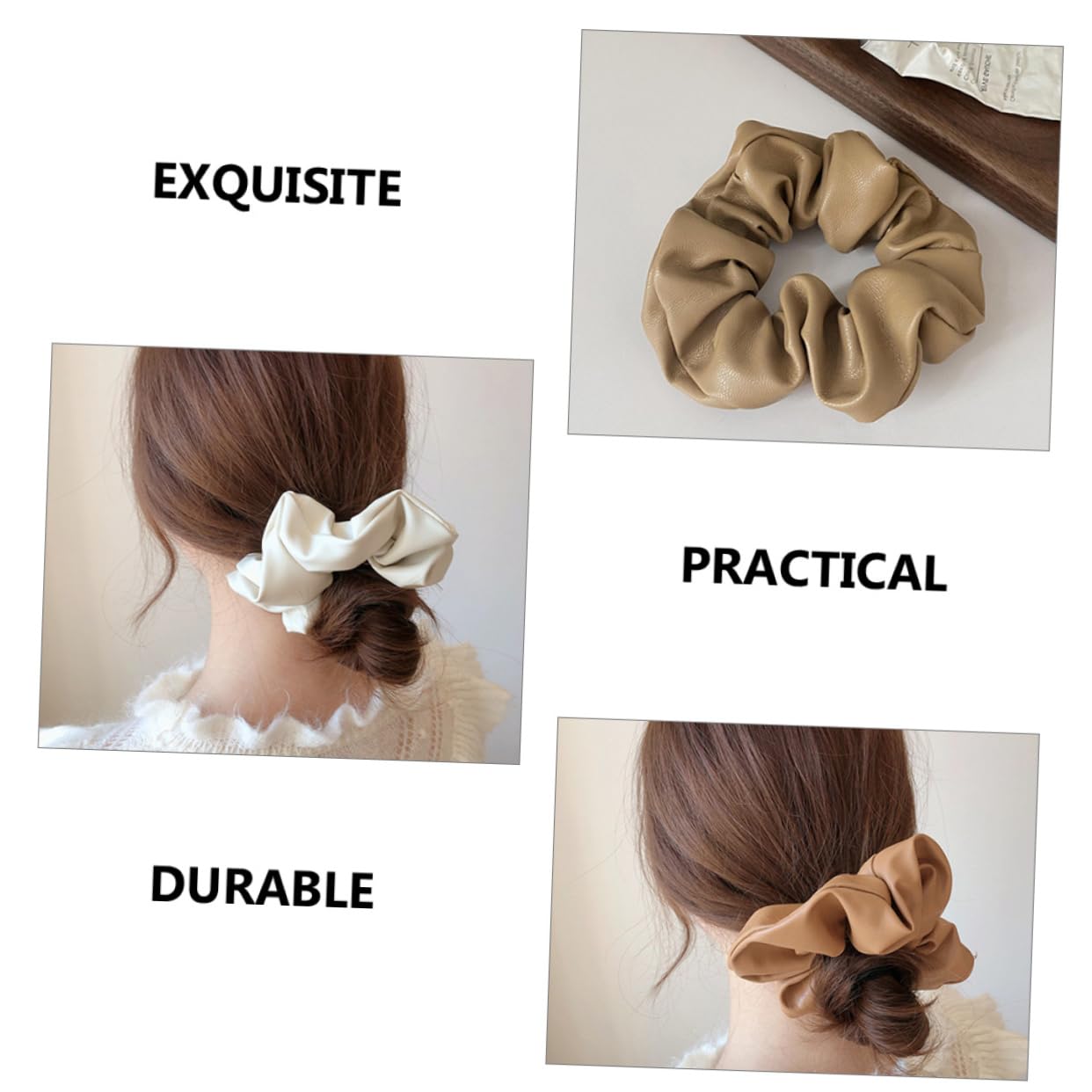 Healeved 12piezas Coleteros De Pu Para Niñas Accesorios De Pelo Elegantes y Chic Scrunchies De Colores Para Peinados De Moda