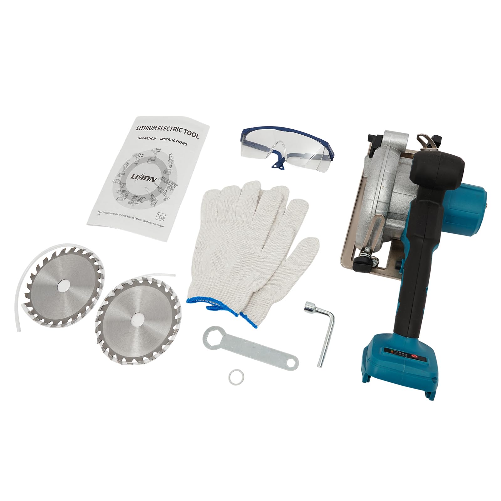 Sierra circular con batería de aluminio de 2280 W, con cubierta protectora, ángulo de corte ajustable y profundidad de corte, minisierra circular manual, 6200 rpm, sin escobillas, para madera, piedra