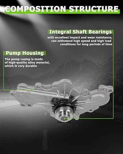 Miniatura 3 de SCITOO AW6023 Bomba de agua de motor con junta para Ford para Lincoln para Mazda para Mercury Fusion Taurus MKZ 6 CX-9 Edge Flex MKS MKT MKX Taurus