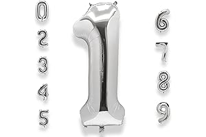 40 Inch Big Silver Number 1 Balloons