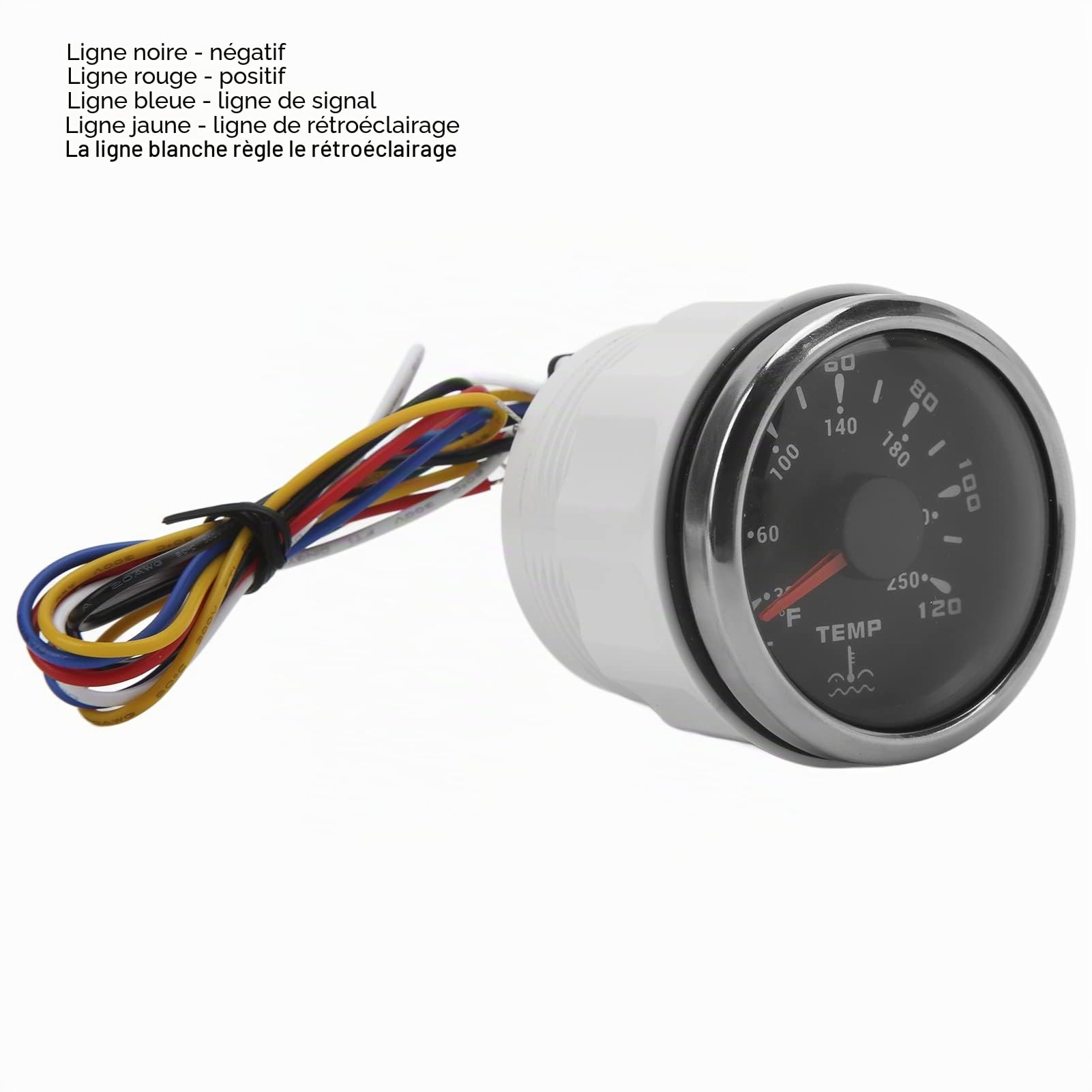 Jauge de Température de L'eau, Indicateur de Température de L'eau Universel de 52 Mm IP67 étanche 1600-22? Jauge de Température de L'eau pour les Bateaux RV(le noir) Autres instruments