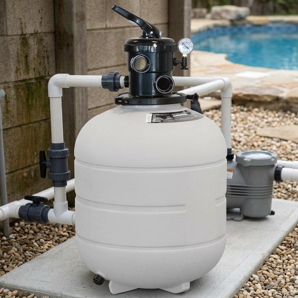 Suinga Filtro de Arena Millennium, depuradora Piscina, válvula selectora Superior incluida. (Ø 430 mm - Salidas 1½")