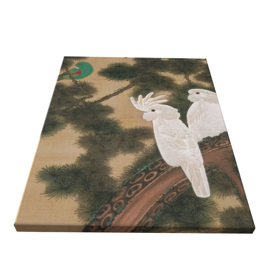 Amazon.co.jp: 伊藤若冲 老松鸚鵡図 壁の絵 アートパネル 壁